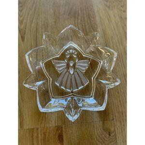Angels of Peace Crystal Candy Dish Holiday Traditions 7.5" D Star Dish by Gorham